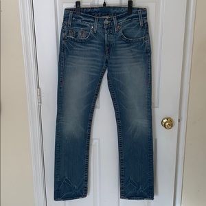 Men True Religion Slim Fit Washed/Distressed Jean